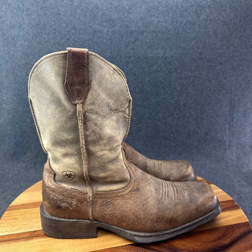 Ariat Rambler Boot Mens 9.5EE Western Cowboy Brown Leather Square Toe 10002317